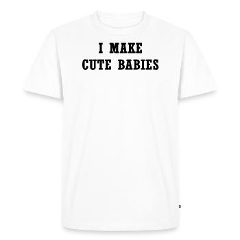 Je fais des bébés mignons - T-shirt Premium bio Homme - blanc - Devant - Nico (187cm)