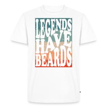 Les légendes portent des barbes - T-shirt Premium bio Homme - blanc - Devant - Nico (187cm)