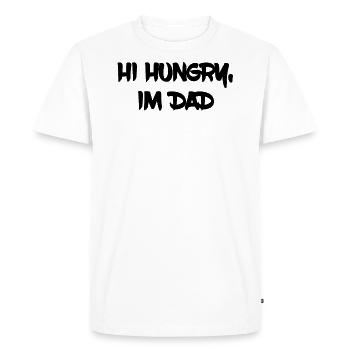 Salut affamé, je suis papa - T-shirt Premium bio Homme - blanc - Devant - Nico (187cm)