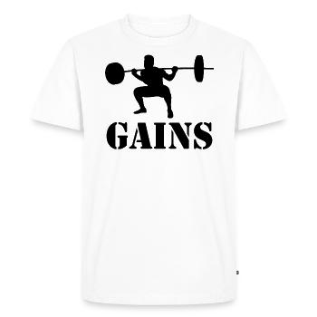 Bodybuilder Force Sport Squats Squats Cadeau - T-shirt Premium bio Homme - blanc - Devant - Nico (187cm)