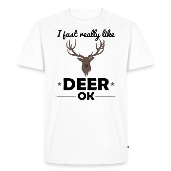 Deer Woodland Animals Animal Lover Saying Gift - Men's Premium Organic T-Shirt - white - Front - Nico (187cm)