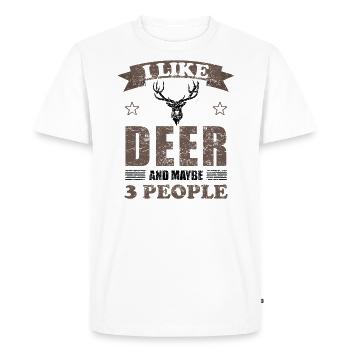 Deer Deer Animal Lover Funny Saying Gift - Men's Premium Organic T-Shirt - white - Front - Nico (187cm)
