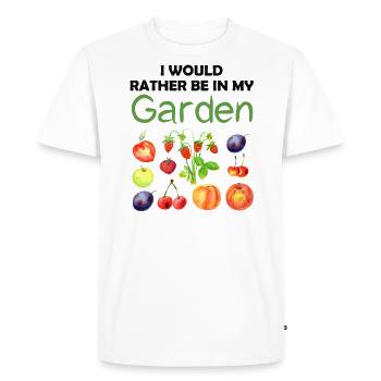 Jardin drôle Dicton Hobby Gardener Idée cadeau - T-shirt Premium bio Homme - blanc - Devant - Nico (187cm)