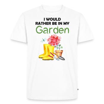 Jardin drôle Dicton Hobby Gardener Idée cadeau - T-shirt Premium bio Homme - blanc - Devant - Nico (187cm)