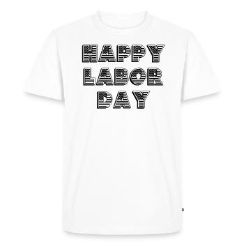 Bonne fête du Travail Fête des travailleurs - T-shirt Premium bio Homme - blanc - Devant - Nico (187cm)
