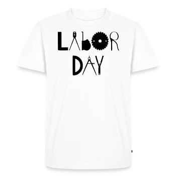 Bonne fête du Travail Fête des travailleurs - T-shirt Premium bio Homme - blanc - Devant - Nico (187cm)