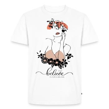 Modern art, Art line, believe in your dream - Men's Premium Organic T-Shirt - white - Front - Nico (187cm)