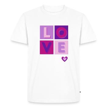 LOVE (Positive Design) - Men's Premium Organic T-Shirt - white - Front - Nico (187cm)