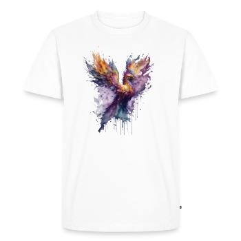 Feu mystique: Aquarelle Phoenix Bird - T-shirt Premium bio Homme - blanc - Devant - Nico (187cm)