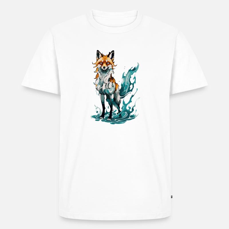 Fuchs steht in ruhigen Gewässern - Männer Premium Bio T-Shirt - Weiß