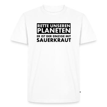 Sauvez notre planète. Il est le seul à avoir... - T-shirt Premium bio Homme - blanc - Devant - Nico (187cm)