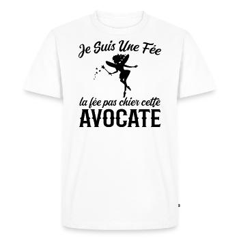 Je Suis Une Fée La Fée Pas Chier Cette Avocate - T-shirt Premium bio Homme - blanc - Devant - Nico (187cm)
