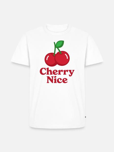 Kirsche Nizza - Männer Premium Bio T-Shirt - Weiß