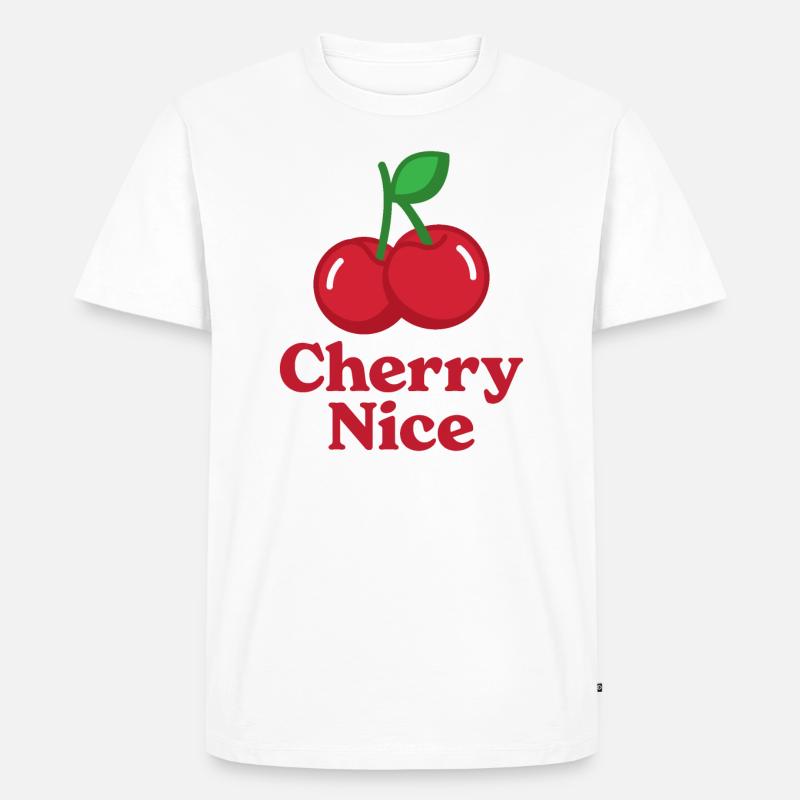 Kirsche Nizza - Männer Premium Bio T-Shirt - Weiß
