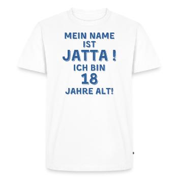 Jatta blau weiß - Männer Premium Bio T-Shirt - Weiß - Vorne - Nico (187cm)