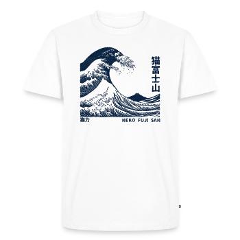 Neko Fuji San Kitten - Men's Premium Organic T-Shirt - white - Front - Nico (187cm)