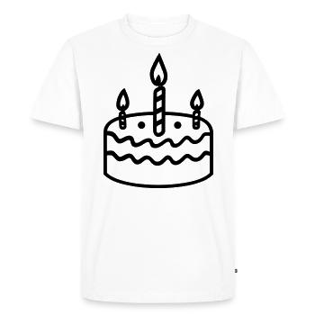 Gateau d'anniversaire - T-shirt Premium bio Homme - blanc - Devant - Nico (187cm)