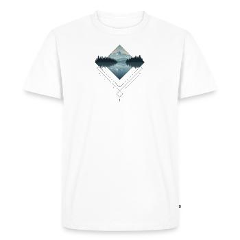 Mountain Lake Diamond Geometry - Men's Premium Organic T-Shirt - white - Front - Nico (187cm)