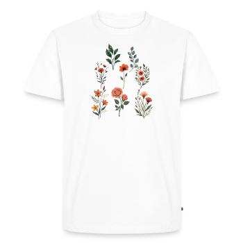 Assorted Floral Botanical Set - Men's Premium Organic T-Shirt - white - Front - Nico (187cm)