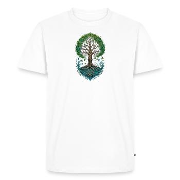 Croissance de l’arbre de vie orné - T-shirt Premium bio Homme - blanc - Devant - Nico (187cm)