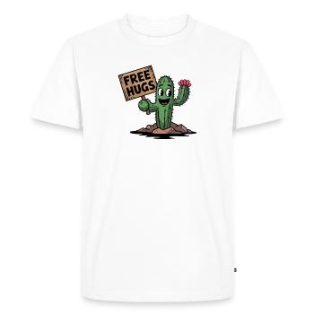Câlins gratuits Cactus signe - T-shirt Premium bio Homme - blanc - Devant - Nico (187cm)