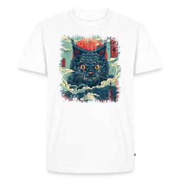 Catzilla Kaiju Monster Vintage - Men's Premium Organic T-Shirt - white - Front - Nico (187cm)