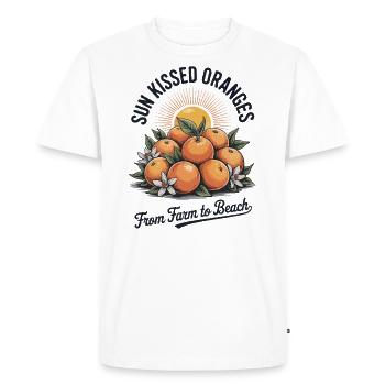 Sun Kissed Oranges Retro - Men's Premium Organic T-Shirt - white - Front - Nico (187cm)
