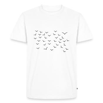 Birds in Flight - Natural Elegance - Men's Premium Organic T-Shirt - white - Front - Nico (187cm)