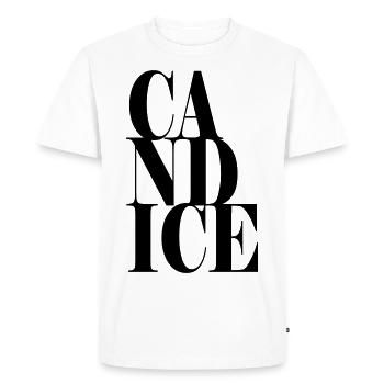 Candice Nom Prénom Police moderne Word Art - T-shirt Premium bio Homme - blanc - Devant - Nico (187cm)