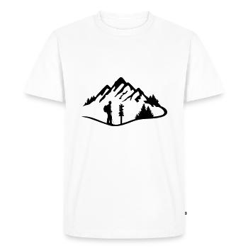 Hiking Man and Mountains - T-shirt Premium bio Homme - blanc - Devant - Nico (187cm)