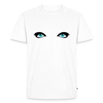 yeux bleus - T-shirt Premium bio Homme - blanc - Devant - Nico (187cm)