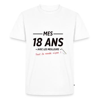 18ème anniversaire garçon fille 18 ans 2007 drôle - T-shirt Premium bio Homme - blanc - Devant - Nico (187cm)