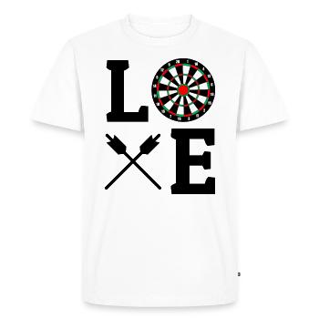 Darts Players Bullseye Target Shooting Sport Funny - Men's Premium Organic T-Shirt - white - Front - Nico (187cm)