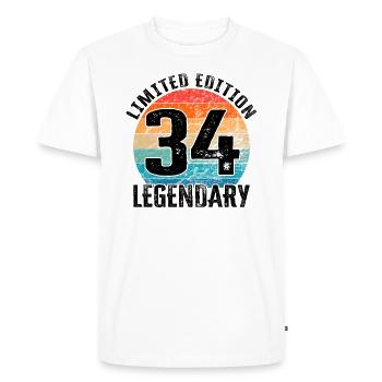 Joyeux anniversaire - 34e anniversaire - T-shirt Premium bio Homme - blanc - Devant - Nico (187cm)