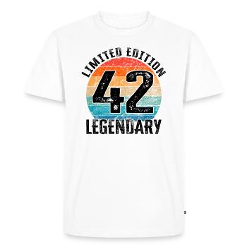 Joyeux anniversaire - 42e anniversaire - T-shirt Premium bio Homme - blanc - Devant - Nico (187cm)