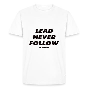 Laisse Never Follow Leaders - T-shirt Premium bio Homme - blanc - Devant - Nico (187cm)