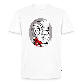 Liberté d'interprétation 3 - T-shirt Premium bio Homme - blanc - Devant - Nico (187cm)