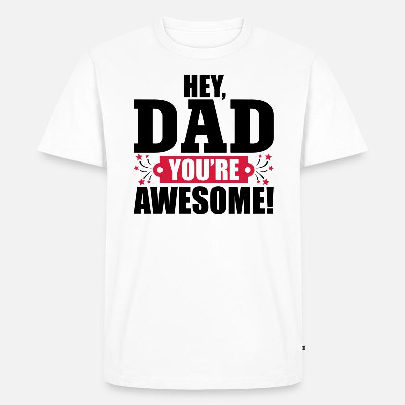 Awesome Daddy - Männer Premium Bio T-Shirt - Weiß