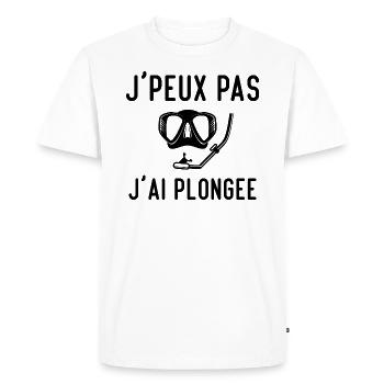 J'peux Pas J'ai Plongée Phrase Humoristique - T-shirt Premium bio Homme - blanc - Devant - Nico (187cm)