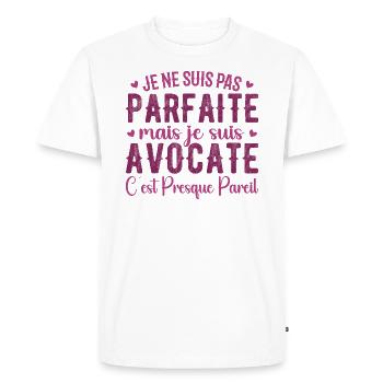 Avocate Parfaite - Cadeau Pour Les Super Avocates - T-shirt Premium bio Homme - blanc - Devant - Nico (187cm)