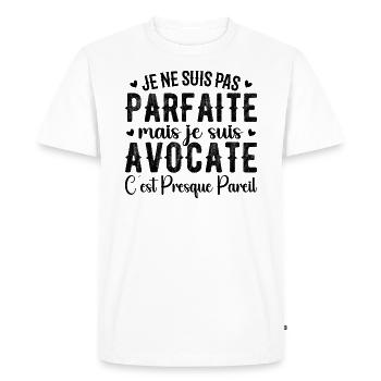Avocate Parfaite - Cadeau Pour Les Super Avocates - T-shirt Premium bio Homme - blanc - Devant - Nico (187cm)