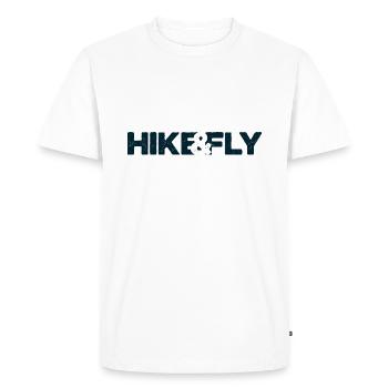 HIKE&FLY dark blue - Men's Premium Organic T-Shirt - white - Front - Nico (187cm)