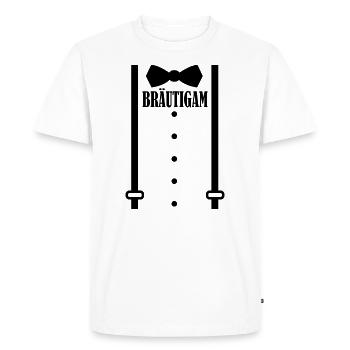 Junggesellenabschied Polterabend Team Bräutigam - Männer Premium Bio T-Shirt - Weiß - Vorne - Nico (187cm)