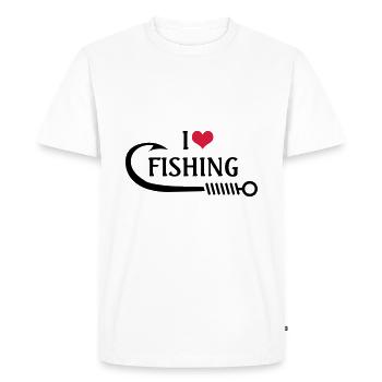 J'adore la pêche - T-shirt Premium bio Homme - blanc - Devant - Nico (187cm)