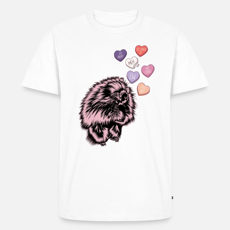 Baumstachler mit Herz - Männer Premium Bio T-Shirt - Weiß