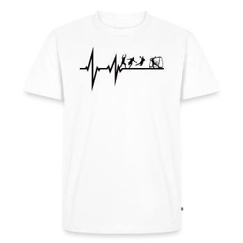 Accessoires de handball motif handball - T-shirt Premium bio Homme - blanc - Devant - Nico (187cm)