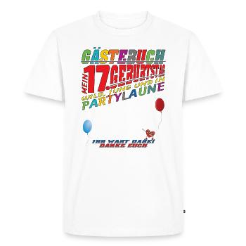 17th Birthday Girl & Boy Guestbook - Men's Premium Organic T-Shirt - white - Front - Nico (187cm)
