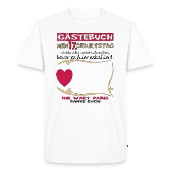 17th Birthday Girl & Boy Guestbook - Men's Premium Organic T-Shirt - white - Front - Nico (187cm)