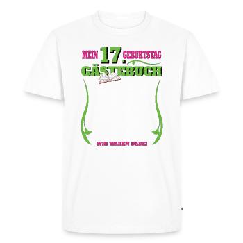 17th Birthday Girl & Boy Guestbook - Men's Premium Organic T-Shirt - white - Front - Nico (187cm)