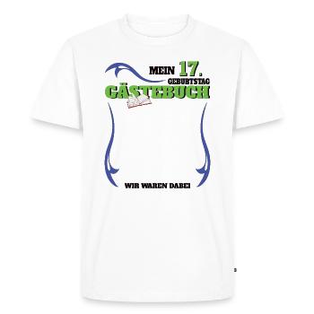 17th Birthday Girl & Boy Guestbook - Men's Premium Organic T-Shirt - white - Front - Nico (187cm)